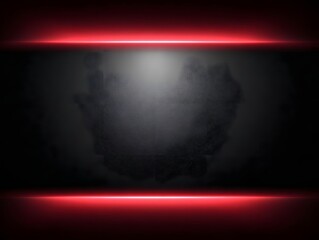 Abstract dark textured background with vibrant red light streaks and ample copy space for design elements