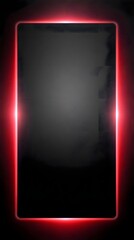 Abstract dark textured background with a vibrant red light frame offering generous central space for text graphics or branding elements