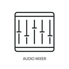 Audio mixer thin line icons. Original vector illustration.