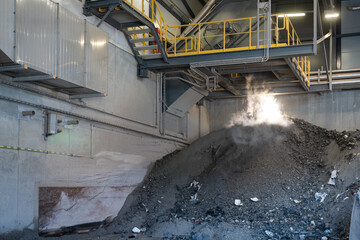 Industrial ash disposal after incineration