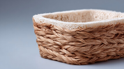 Obraz premium Natural handmade wicker basket container, hopeful symbol of global food security through sustainable agriculture. simple empty storage object with organic texture and detail