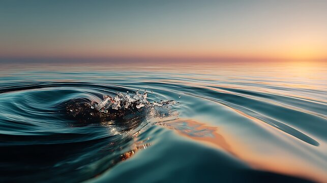 Abstract minimal water ripple with gentle light gradient, calm surface composition ideal for relaxation visuals, presentation backgrounds, and branding design