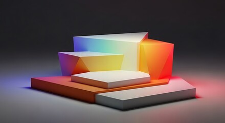 Colorful Minimalist Product Display Platform for Modern Presentation.
