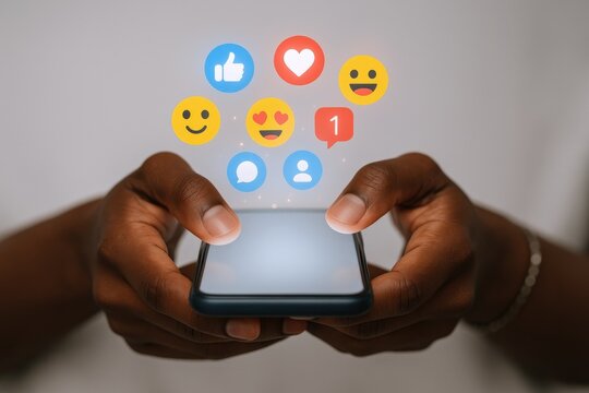 Person Holding Smartphone with Social Media Icons Displayed, Representing Connection, Engagement, and Digital Communication