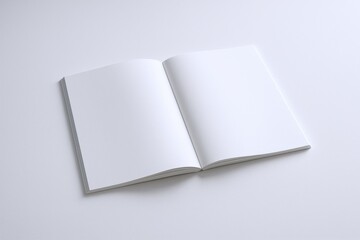 Open Blank Notebook Mockup on White Background, Ideal for Presentations and Creative Design Projects
