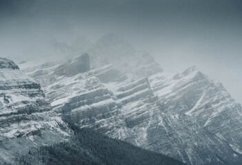 Banff Lake Louise Snowy Mountains