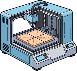 3D Printer with Wooden Baseplate.