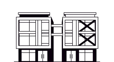 Colorful buildings architecture design modern building illustration editable