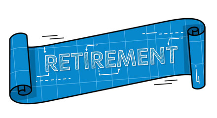 Retirement planning blueprint concept for financial future success editable