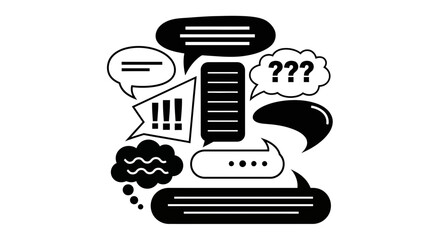 Vector speech bubbles communication chat message dialog conversation art editable