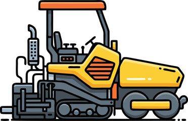 Asphalt paver machine for road construction and paving work.