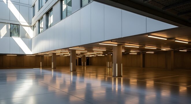 Empty parking garage in modern apartment. - Powered by Adobe