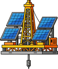 Oil Rig with Solar Panels - Sustainable Energy Exploration.