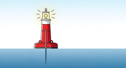 Red Navigation Buoy or Lighthouse: Safety, Guidance, Nautical Mark, and Marine Direction