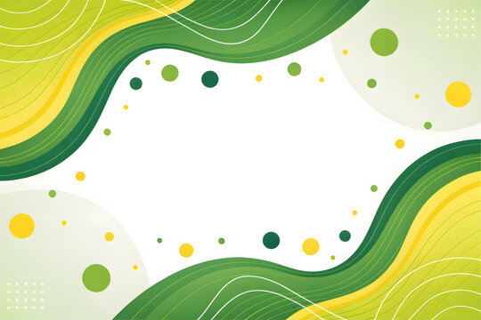 Abstract green and yellow wavy background vector illustration for pres