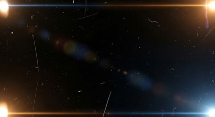 A dark background with scratches and light flares on the edges creating a vintage effect look image