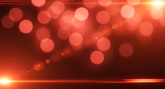 Abstract background with red bokeh lights and a bright horizontal light beam across the bottom