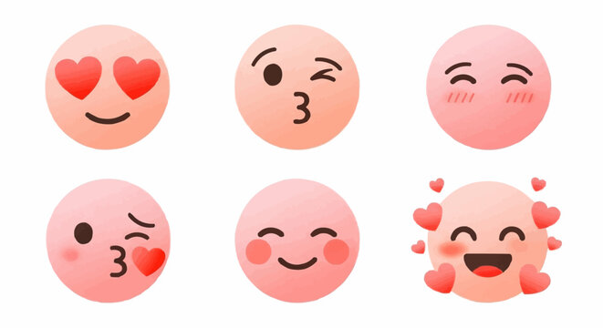 set of cute emoji