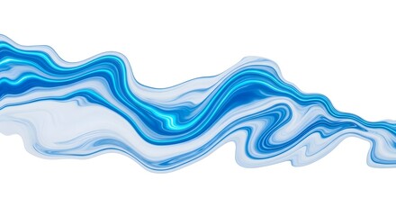 Abstract Blue and White Fluid Wave Pattern with Dynamic Flowing Textures