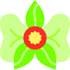orchid icon illustration design with flat
