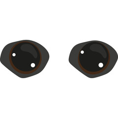 Two Close Up Realistic Dark Brown Eyes With Light Reflections Against A White Background Minimalist Vector Illustration