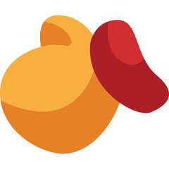 Two Crispy Potato Chips One Yellow One Red with Smooth Texture and Rounded Shape on a White Isolated Background