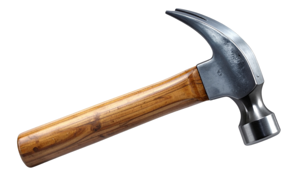  Classic Iron Hammer with Wooden Grip – Artistic Heritage Tool PNG