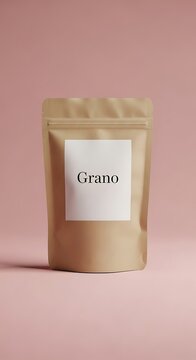 Grano Product Packaging on Pink Background - Minimalist Design.