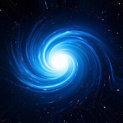 Fototapeta premium Swirling Blue Galaxy - A Cosmic Vortex of Light and Energy.
