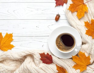 Autumn Coffee Break - Cozy Warmth and Fall Foliage.