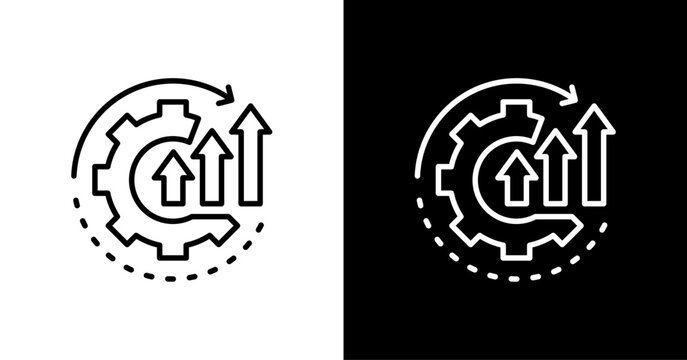 Process Optimization  White Icon Set Design