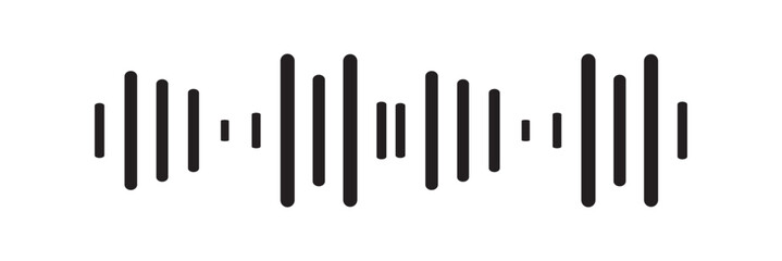 Vector set of sound waves icons. Audio waves png, radio waves. Voice message png. Icons png. Interface design. Sound wave icon in fill and three stroke sizes. Record music player. 
