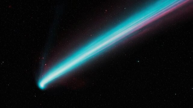 Cosmic display celestial body streaking across starfield