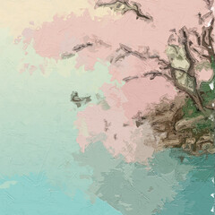 Fototapeta premium Various oil paintings, flowers, ocean sailboats, beaches, birds, snowflakes