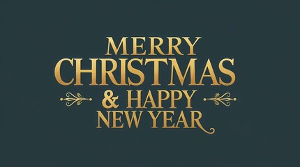 Obraz premium Merry Christmas and Happy New Year Shine in Gold
