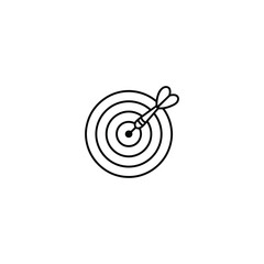 Minimalist Target Board Design Featuring an Arrow Centered on the Bullseye Emphasizing Precision and Achievement in a Sleek and Modern Artistic Representation for Goals and Success