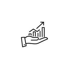 Strategic Investment and Growth Opportunities A Depiction of a Hand Holding a Rising Bar Graph Symbolizing Investment Growth Success Financial Planning Wealth Management and Positive Business Outcomes