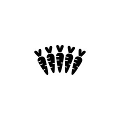 Obraz premium Carrot silhouette set clipart on a white background 