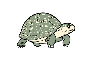 Cute Tortoise Cartoon Vector Illustration | Adorable Animal Character