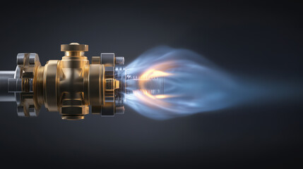 Gas Valve Emitting Vibrant Blue Flame During Operation
