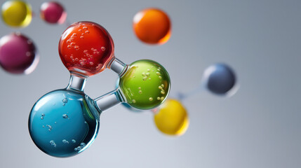 Colorful Molecular Structures in a Scientific Illustration