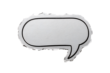 Brown paper bubble. Blank brown cut out cardboard paper speech bubble. Png transparency