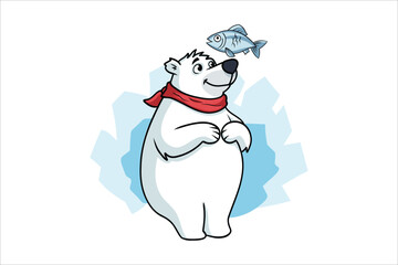 Cute Island Bear Vector Illustration | Tropical Cartoon Animal