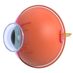 Detailed anatomical model showcasing the human eye structure and its components