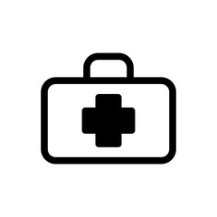 Minimalist Black Outline First Aid Kit Icon