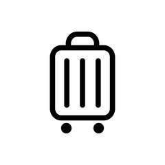 Minimalist Black Outline Travel Suitcase Icon