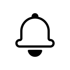 Minimalist Black Bell Icon for Notifications and Alerts