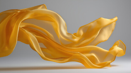 Flowing Yellow Silk Drape Creates Beautiful Movement in Space