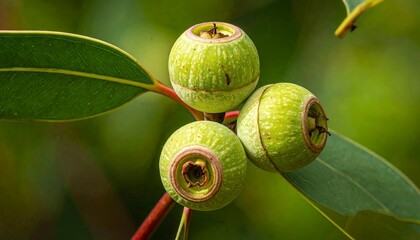 Eucalyptus Gum Nuts - A Close-Up of Australian Native Flora.