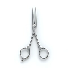 Silver scissors isolated on a white background for cutting and trimming hair